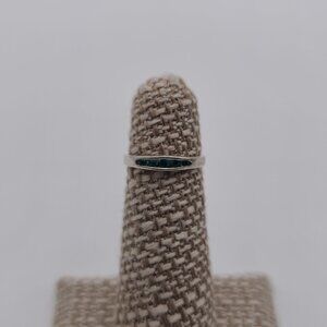 Size 3.75 Sterling Silver Green Crystal Channel Toe Ring A1964